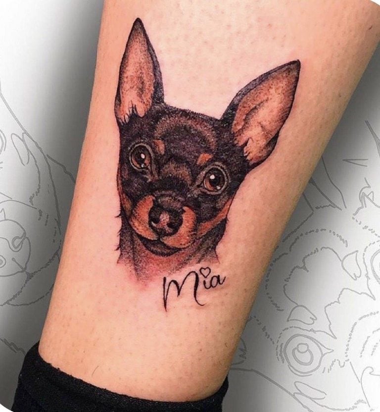 Tatuaje del retrato de un perro